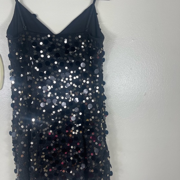 RAMY BROOK Tanya Metallic Sequin Mini Dress In Black Size 8 - Picture 6 of 9